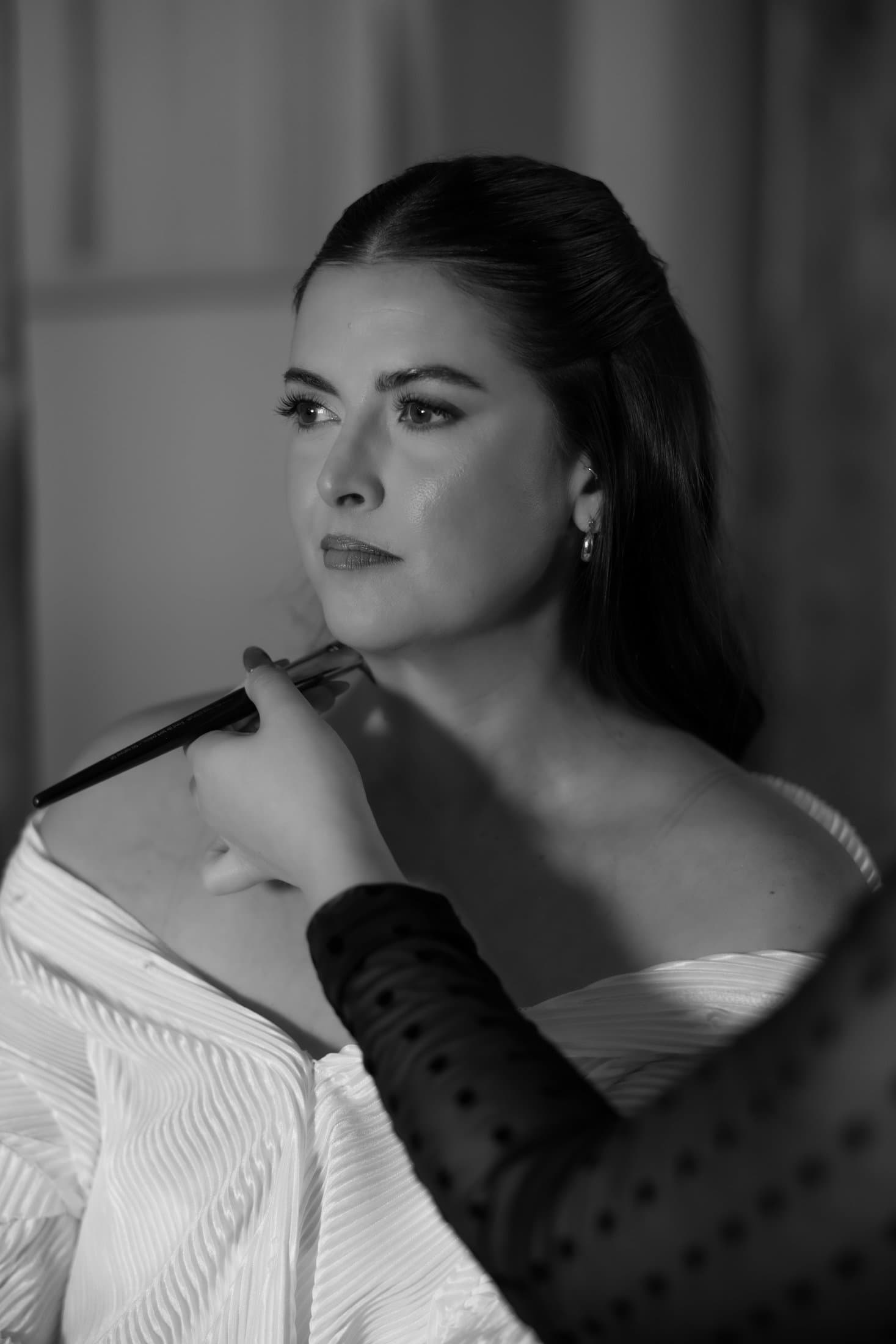 Black and white bridal beauty